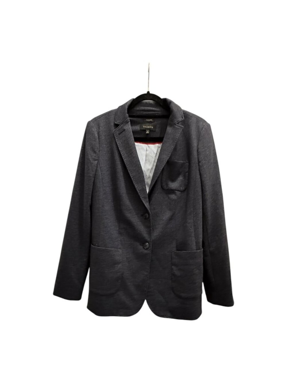 Talbots Aberdeen knit blazer Navy Blue 8 Classic Chic Minimalist Jacket Career
